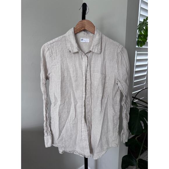 Gap Womens Linen Long Sleeve Button Down Blouse Small - Picture 1 of 3